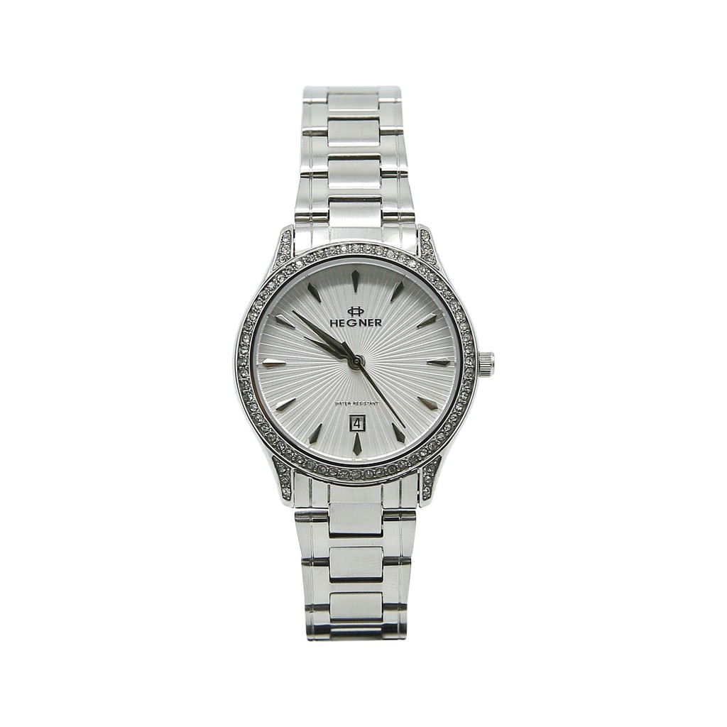 Đồng hồ nữ Hegner HW-1640LWWH mặt nhỏ đính đá máy pin kính sapphire chống xước dây thép đeo tay cao cấp chính hãng