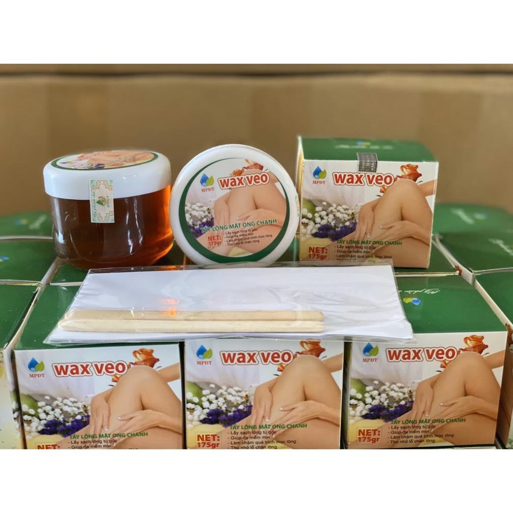 ( CHÍNH HÃNG ) WAX LÔNG VEO Tẩy sạch MỌI VÙNG Lông + TẶNG kèm giấy wax và que gạt ( Kem tẩy lông, Triệt lông Vĩnh viễn)