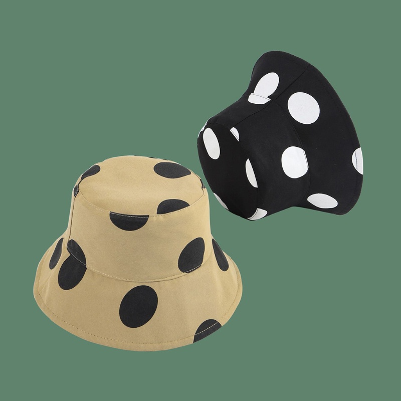 Nón Tai Bèo Chống Tia UV Có Thể Đảo Ngược Họa Tiết Chấm Bi Tròn
