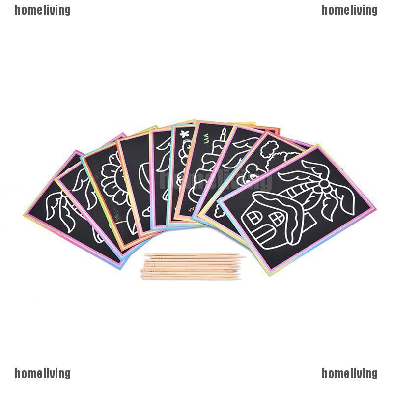 ❤❤Set 1 Tranh Cạo Size Nhỏ 9 * 12CM Cho Bé