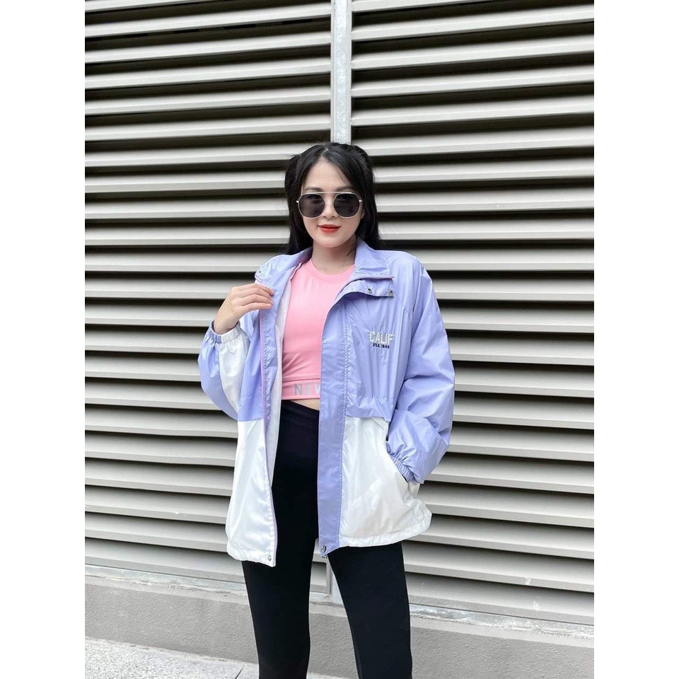 ÁO KHOÁC ÁO GIÓ WHO.AU VNXK XANH TÍM PHỐI TRẮNG - HÀNG CHUẨN VNXK