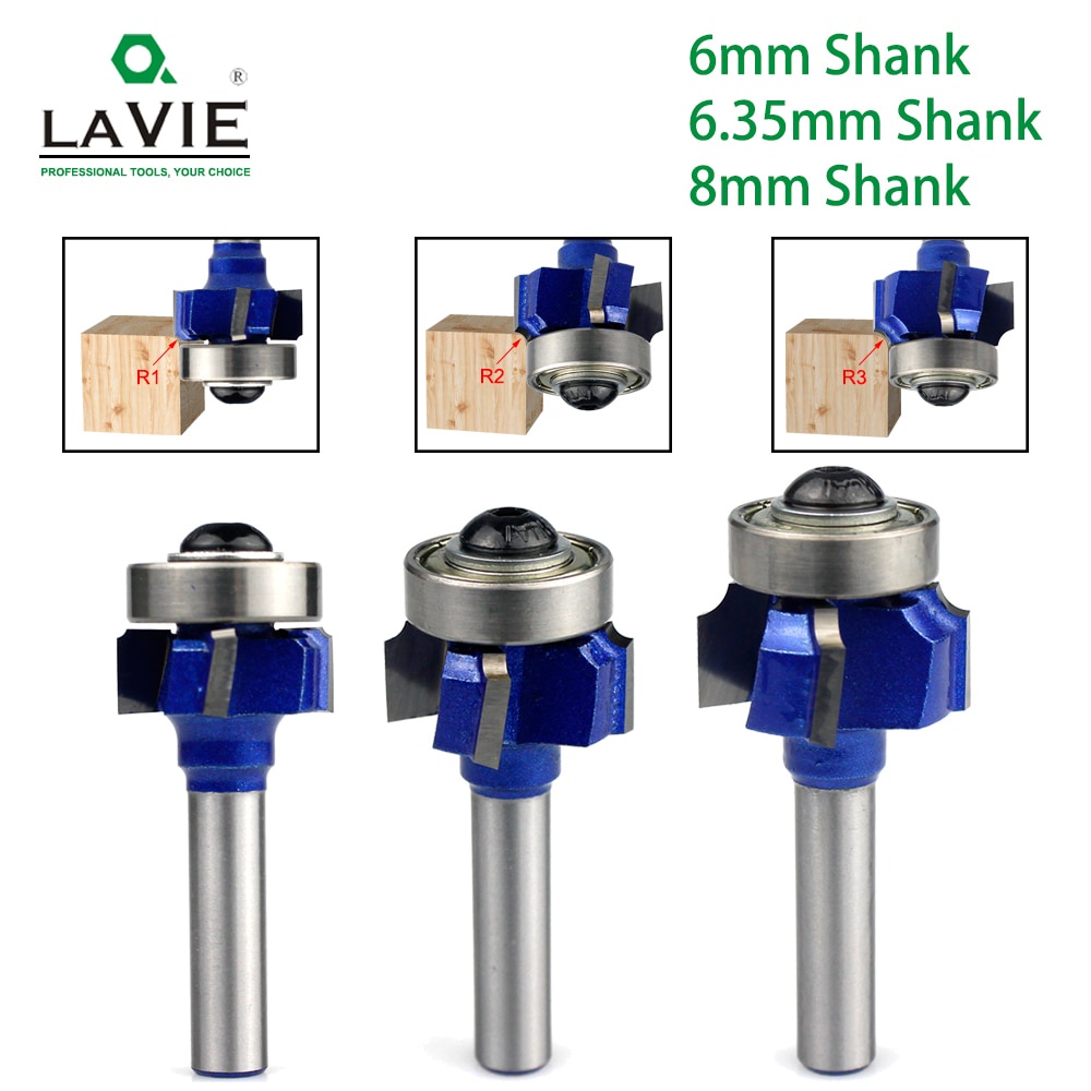 1 Mũi Phay Router Góc Tròn 6mm 1 / 4 8 Bit Z4 R1 R2 R3 Cho Chế Biến Gỗ 051-Z4