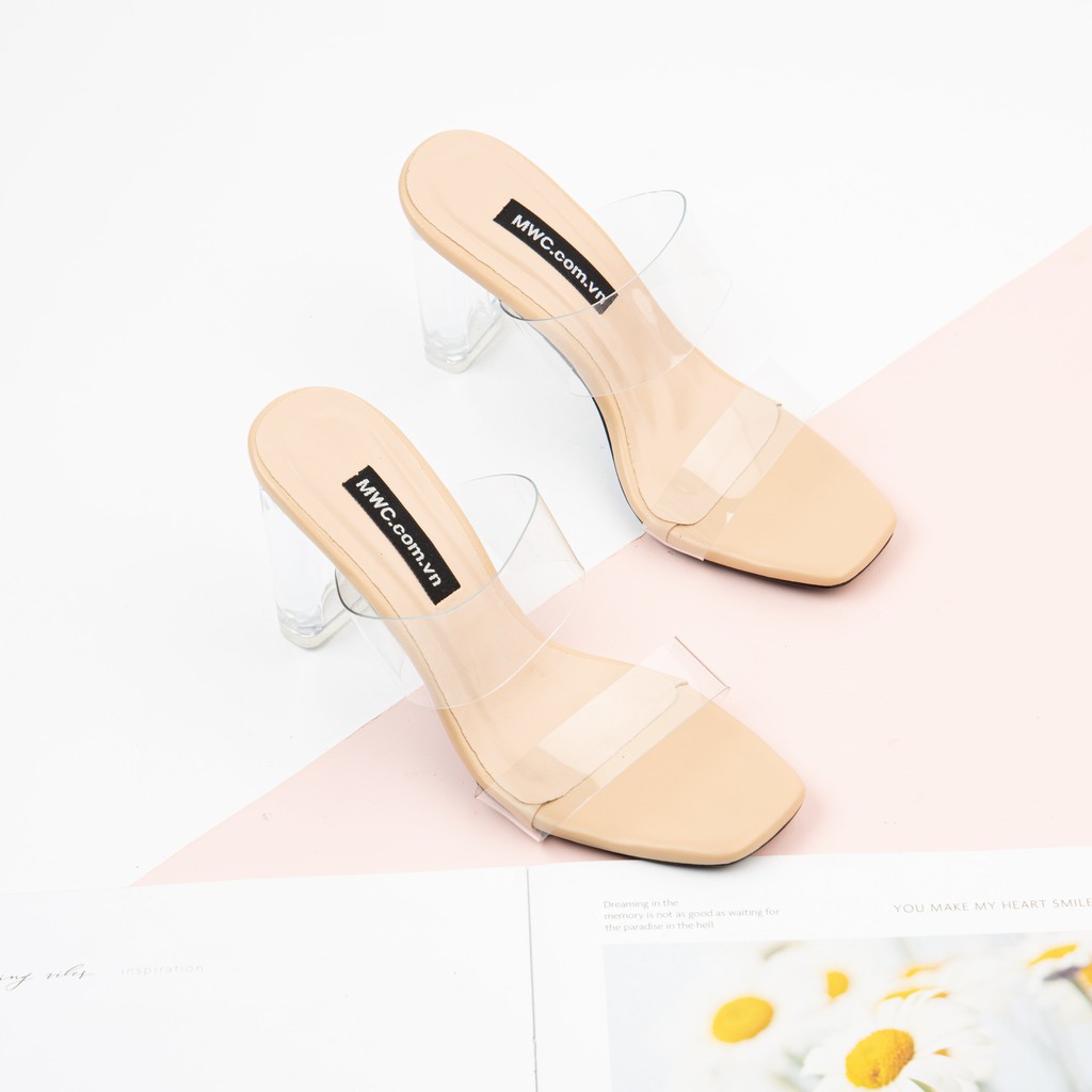 Guốc Cao Gót MWC Đế Vuông 9CM Quai Ngang Phong Cách NUCG - 4136