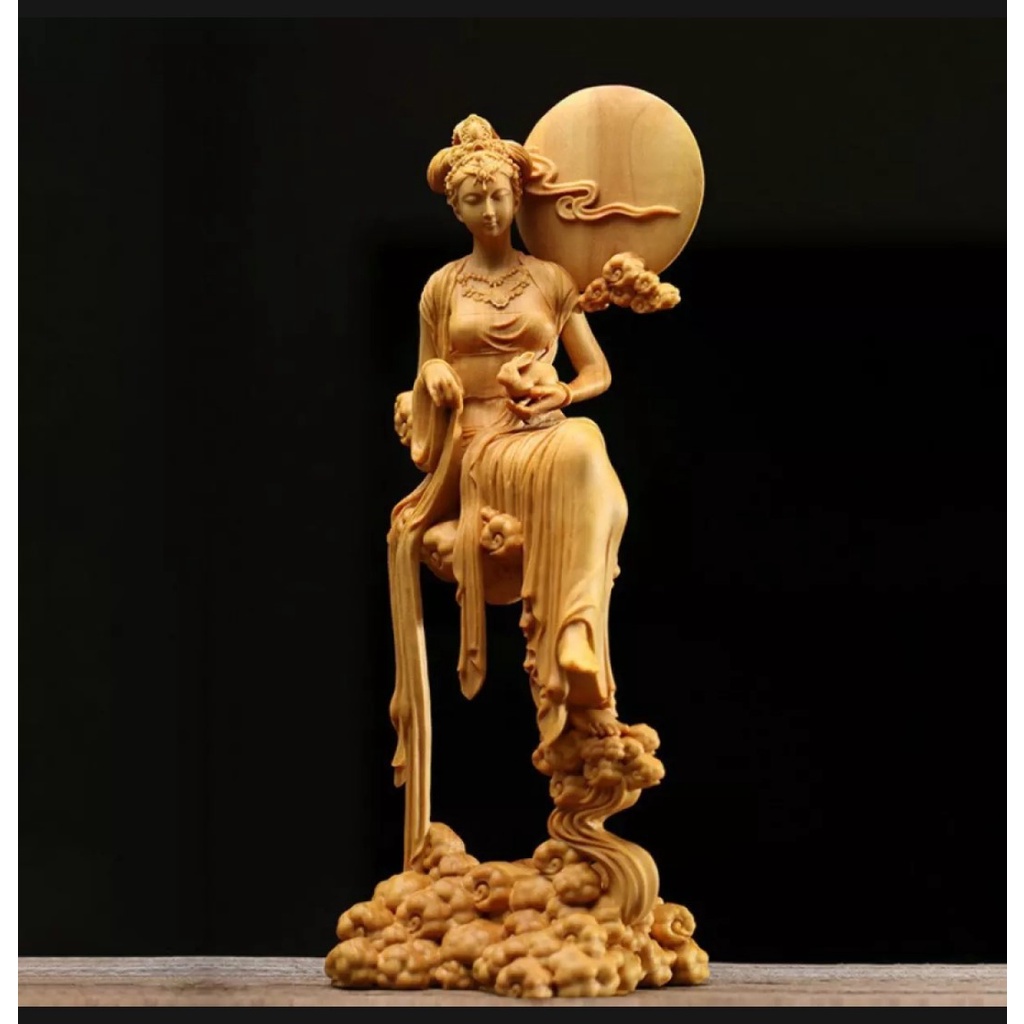 Tượng Hằng Nga Tiên Nữ đá xanh chi tiết sắc sảo trang trí nhà cửa