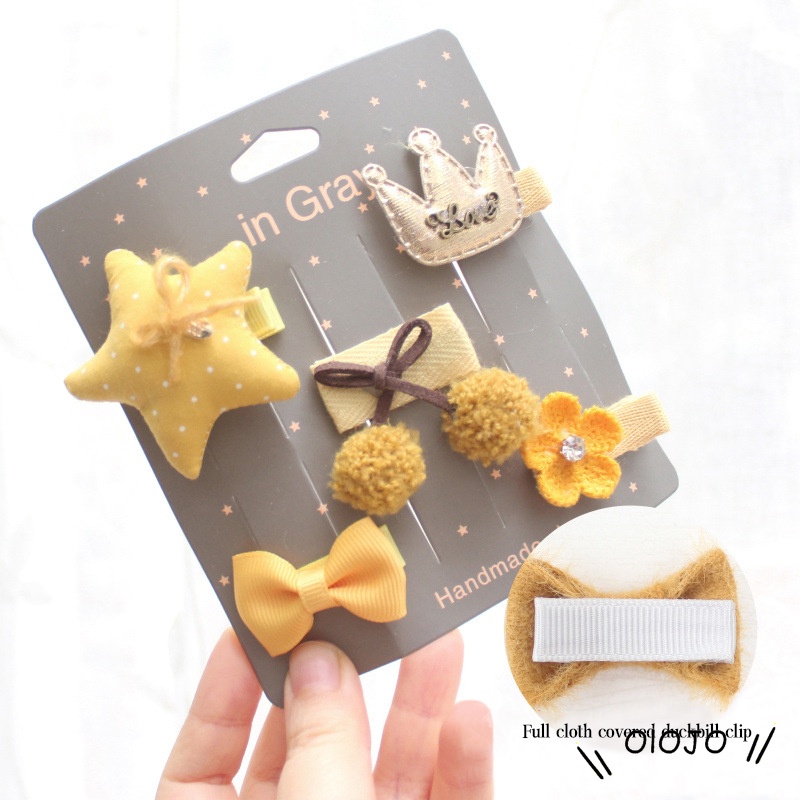 Set 5 Kẹp Tóc Hình Vương Miện Cho Bé Gái