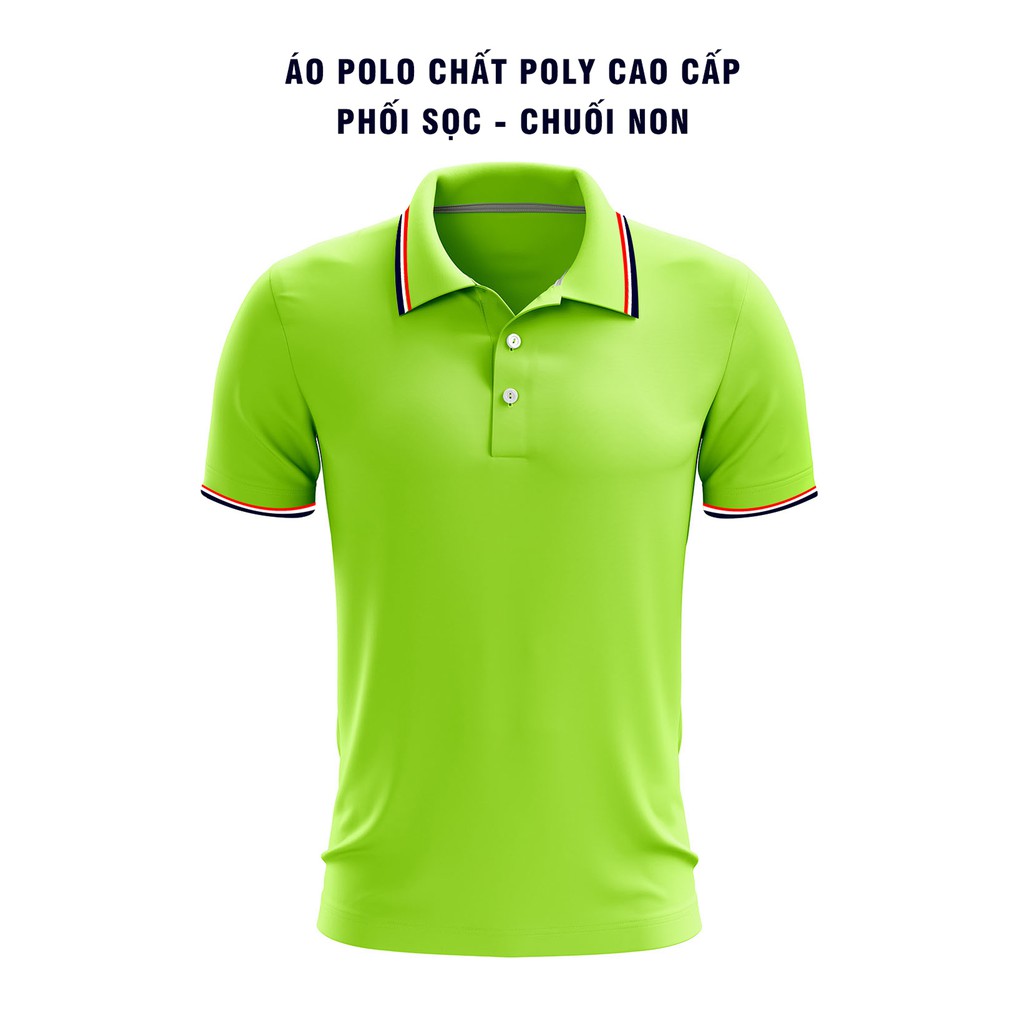 ÁO POLO CHẤT POLY PHỐI SỌC - CHUỐI NON BT2