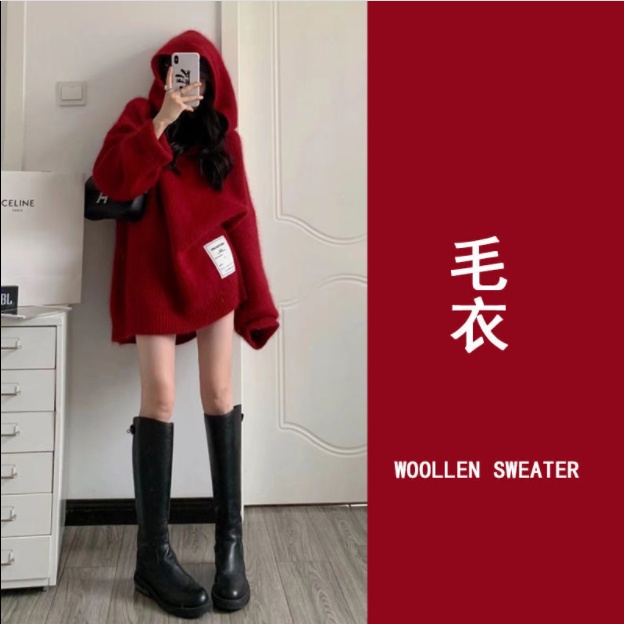 Áo len noel nữ Áo Hoodie Dày Dặn Phong Cách Giáng Sinh Năm Mới Hàn Quốc 2021 Cho Nữ