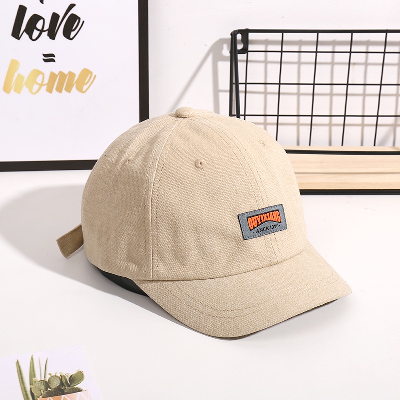 Nón kết vành ngắn mềm mại phối miếng vá phong cách Hàn Quốc vintage xuân hè cho nam và nữ