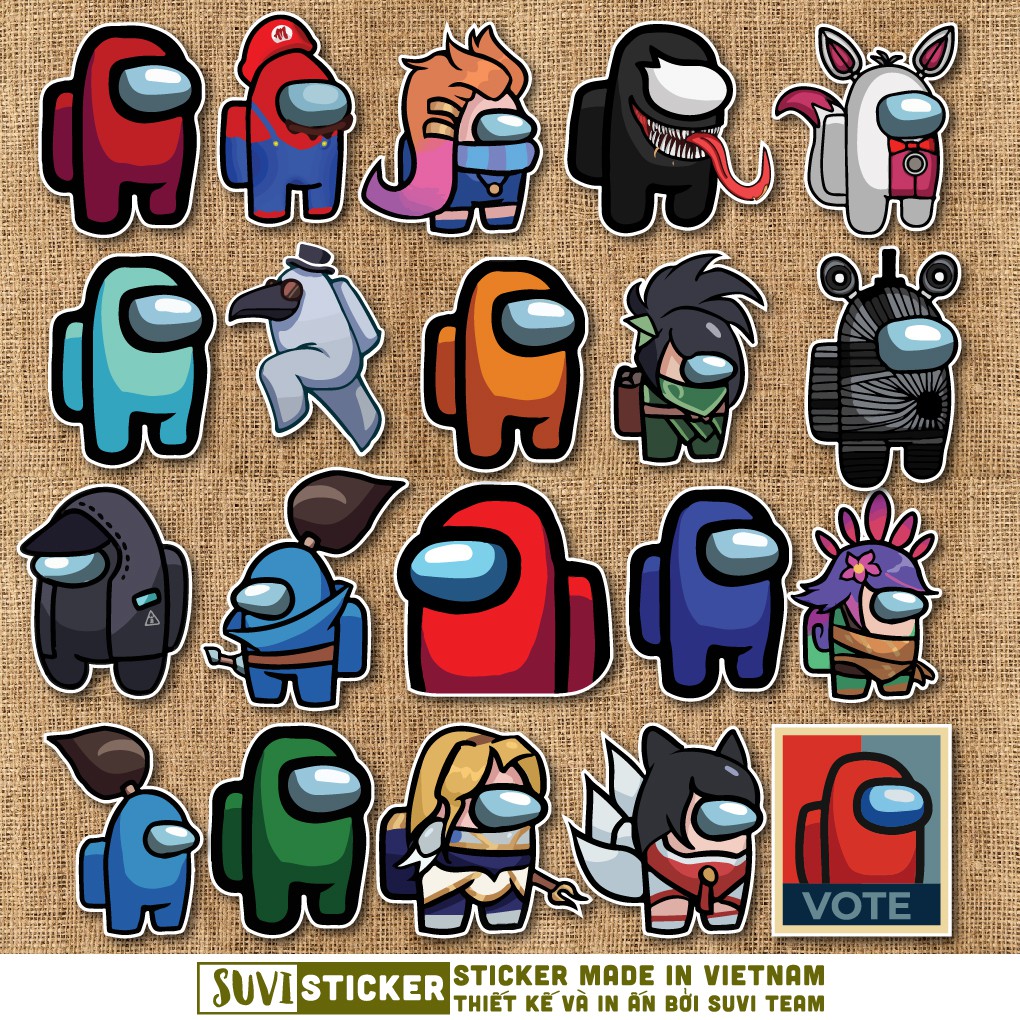 50 Sticker Cute Us chống nước sticker dán laptop, điện thoại, đàn guitar, mũ bảo hiểm, vali. MSP: SV132