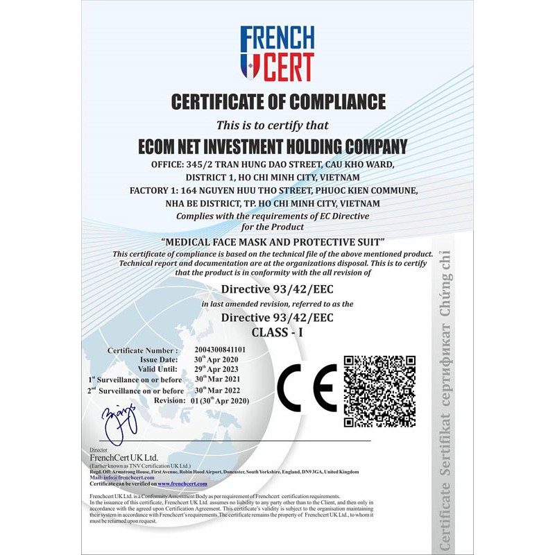 Khẩu Trang Y Tế Đóng Gói Từng Chiếc Hiệu EcomMed 4 Lớp Kháng Khuẩn 99% [Hộp 30/Cái] | BigBuy360 - bigbuy360.vn