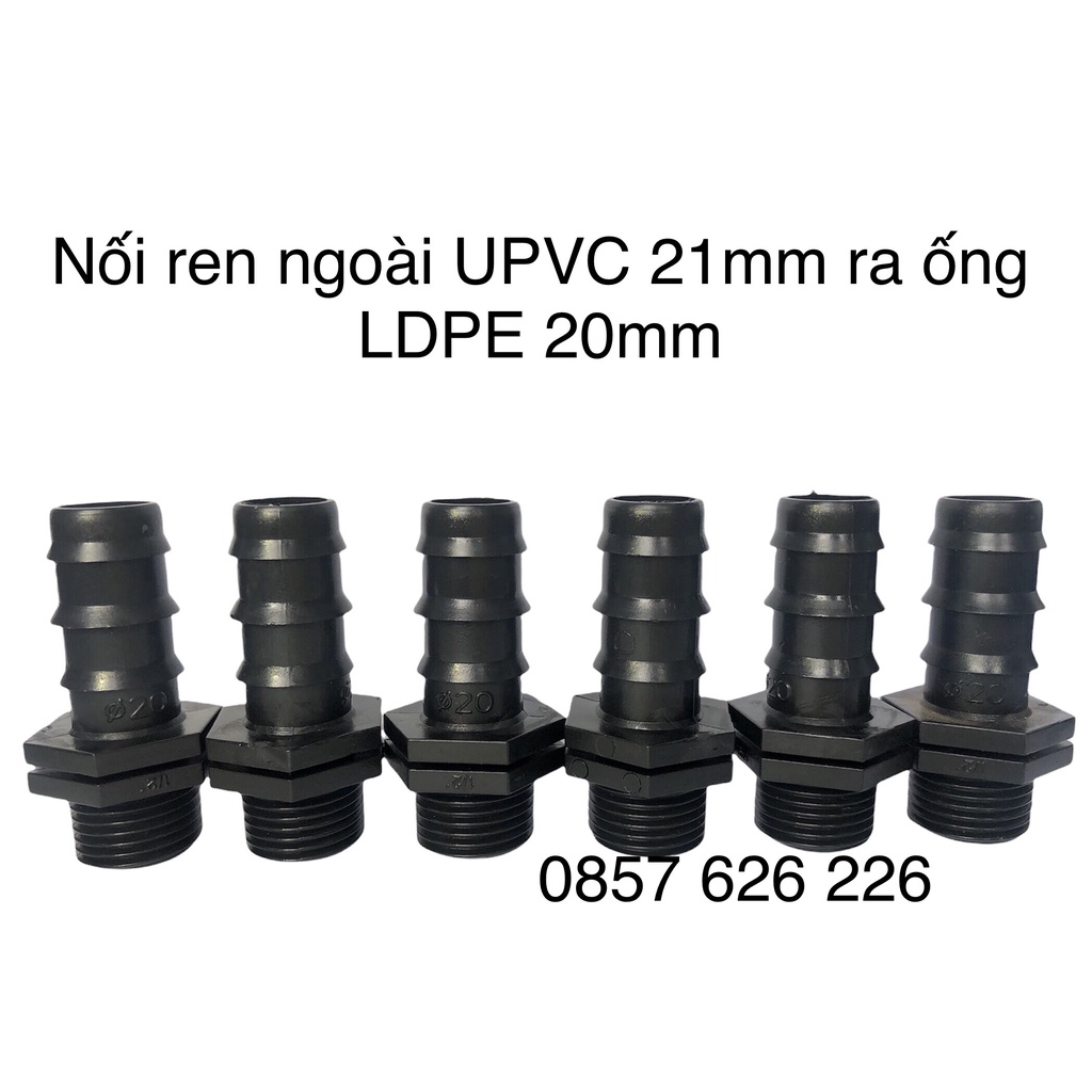 Nối Khởi Thủy Ren Ống UPVC Ra Ống LDPE 16 - 21mm, 21-20mm, 25 -27mm - BH 12 Tháng