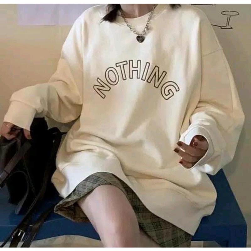 Áo Sweater Unisex NOTHING From Rộng (Ảnh Thật Video Tự Chụp)