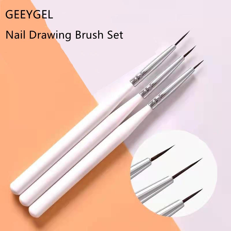 Set 3 Cọ Vẽ Trang Trí Móng Tay Chuyên Dụng