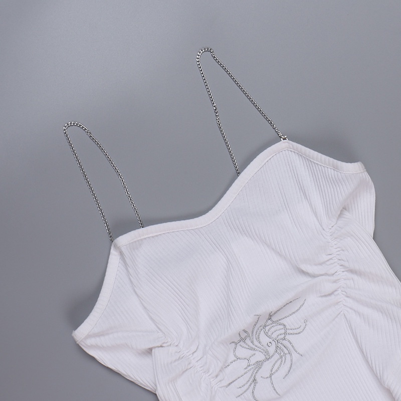 Áo Hai Dây Hở Lưng Thêu Họa Tiết Thiết Kế Mới Thời Trang Mùa Hè