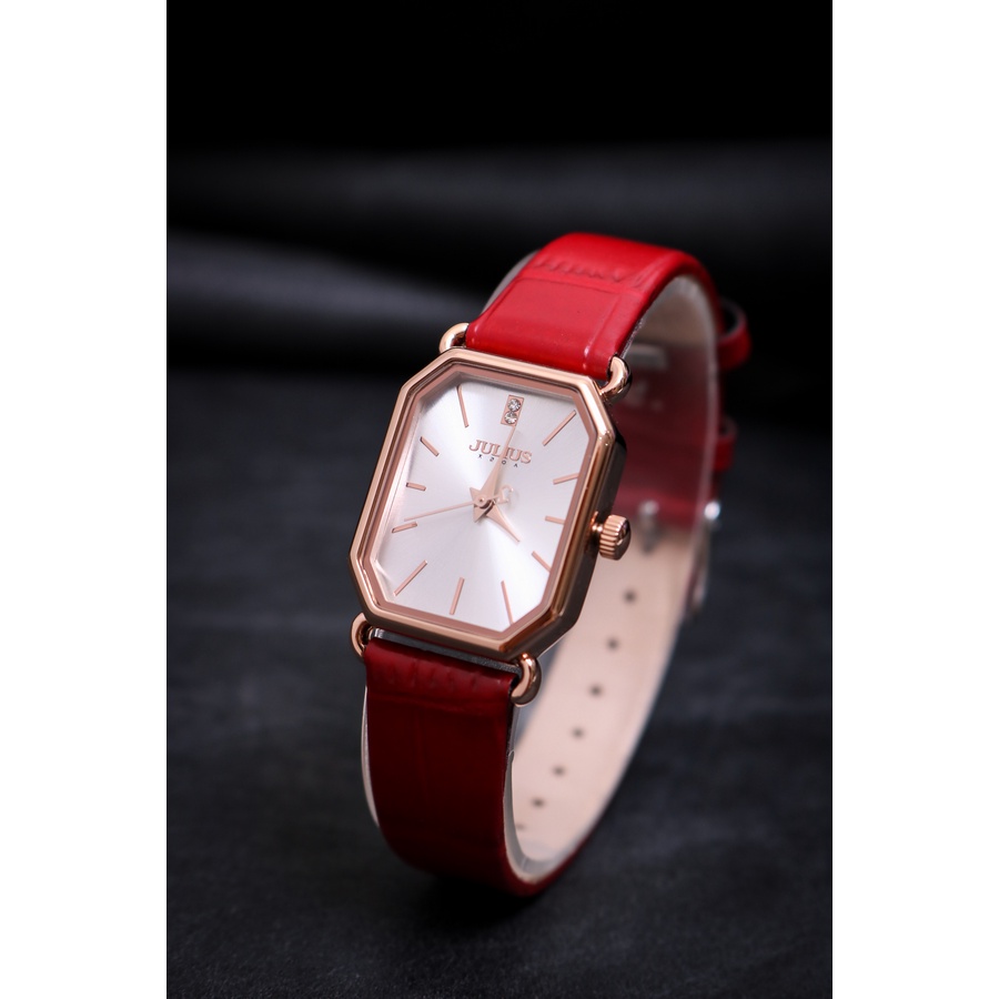 Đồng Hồ Nữ JA-1356B Julius Hàn Quốc Dây Da (Đỏ)