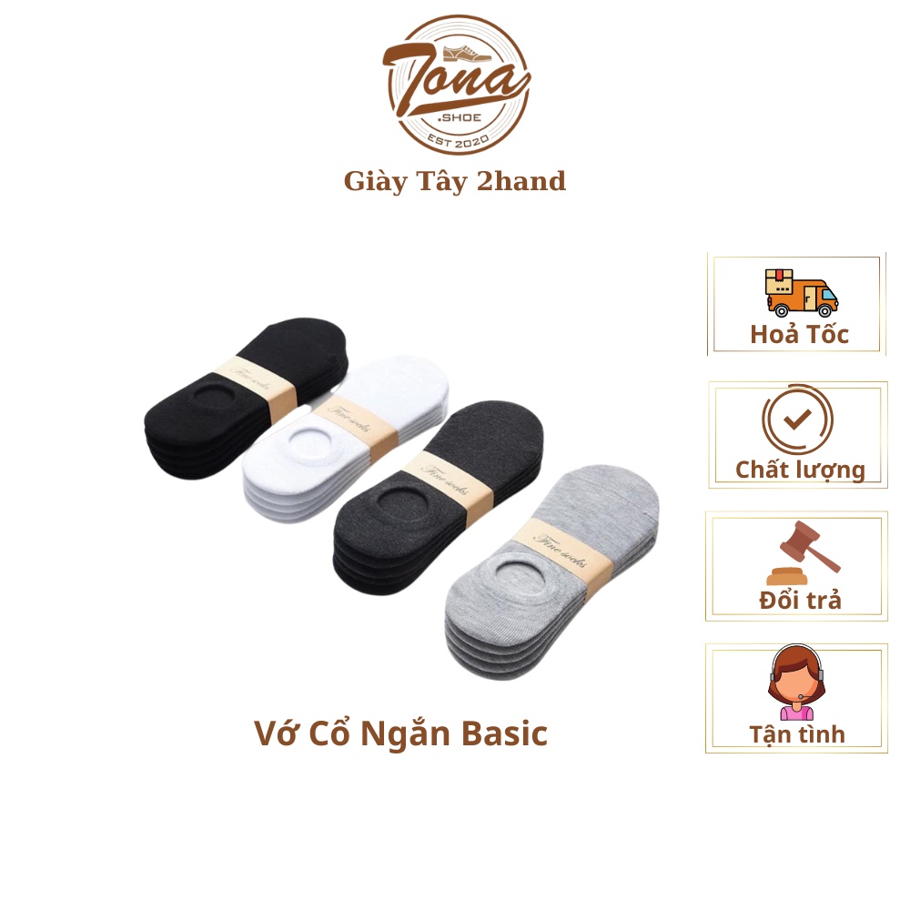 [TonaShoe] Vớ Cổ Ngắn Unisex Cotton Co Giãn Hút Mồ Hôi, Loại Để Trong Carton