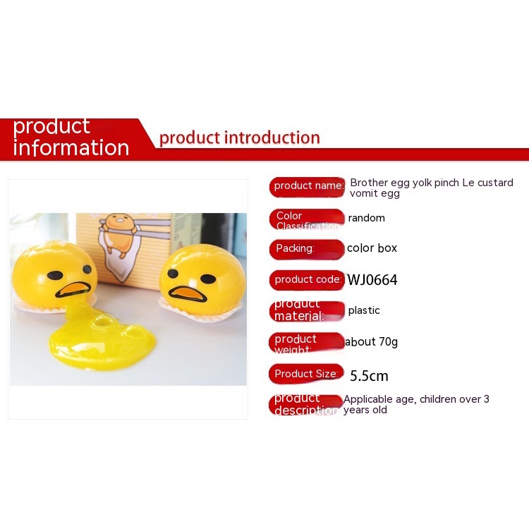 Đồ Chơi Nắn Bóp Đàn Hồi Giảm Stress Hình Lòng Đỏ Trứng Gà