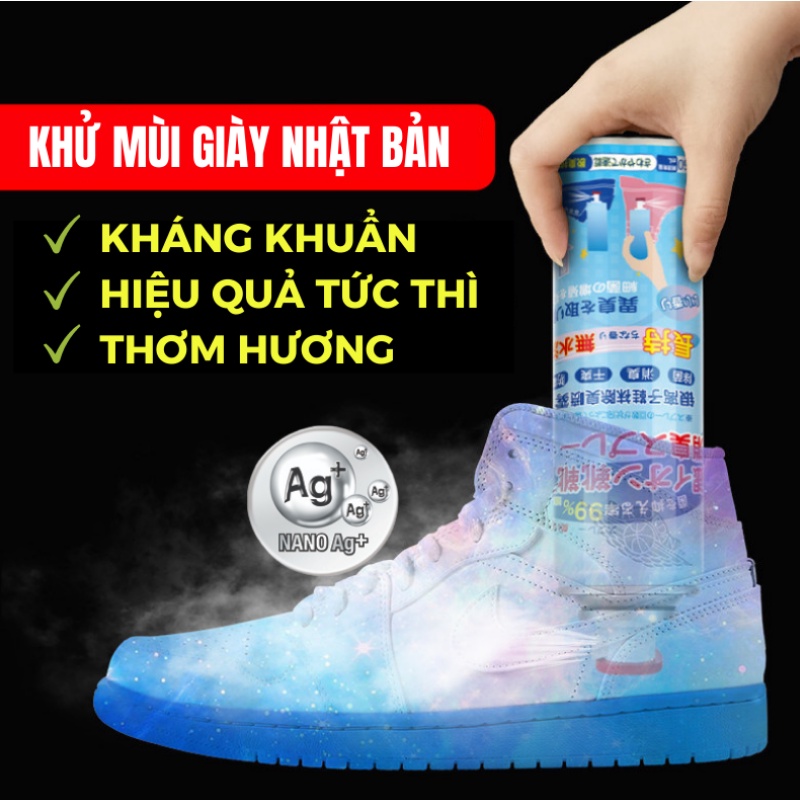 Bình Xịt Khử Mùi Hôi Giày Dép, Hôi Chân Tất Vớ, Thơm Tủ Giày Công Nghệ Nano Bạc Nhật Bản Năm 2022 UBAVN024