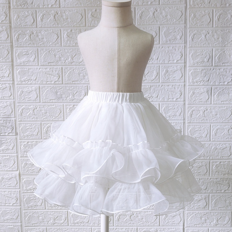 Xiangbao Áo Khoác Pettioline Petticoat Màu Trắng Lưng Thun Nửa Vòng Phong Cách Victorian Cổ Điển