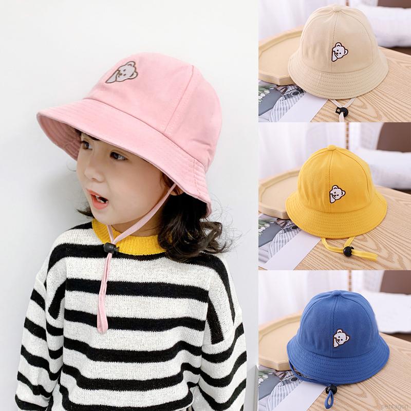 Nón Tai Bèo Thêu Hình Gấu Đáng Yêu Cho Bé