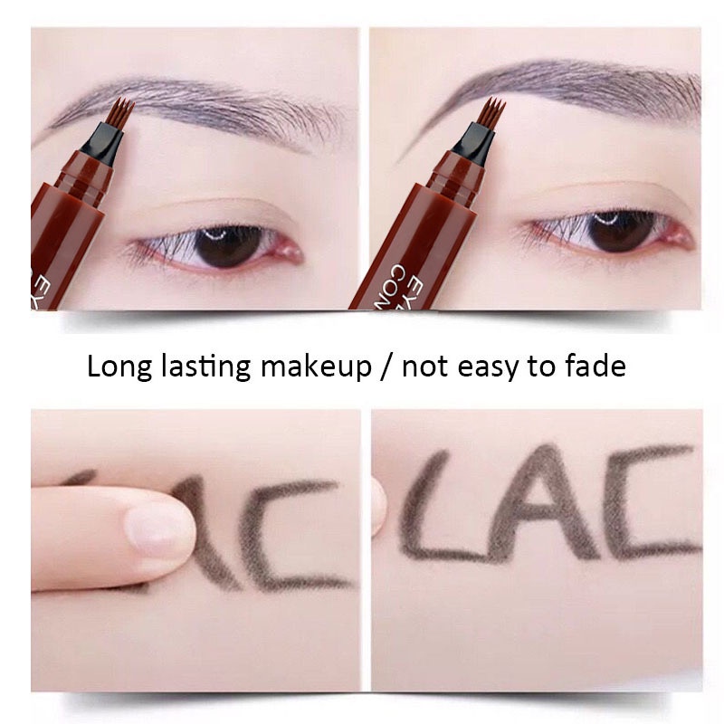 Bút Kẻ Lông Mày 4 Ngòi Dạng Lỏng Lâu Trôi Chống Thấm Nước Tự Nhiên Với 5 Màu Lựa Chọn