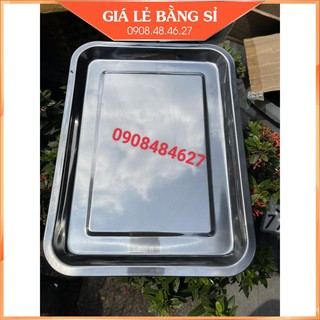 Khay inox cạn 2cm dùng bưng bê / đựng thức ăn