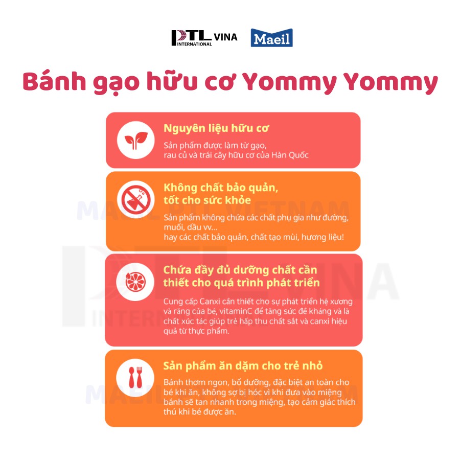 Bánh Ăn Dặm Hữu Cơ MAEIL Yommy Yommy 2 Hàn Quốc Cho Bé Từ 12M, Vị Chuối Và Bí Ngô Thơm Ngon (Túi 25g)