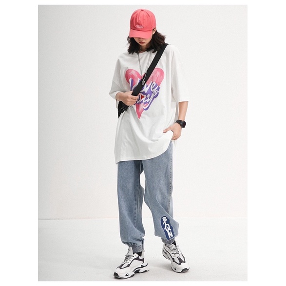 Áo Thun Tay Lỡ 100% Cotton Nam Nữ Unisex