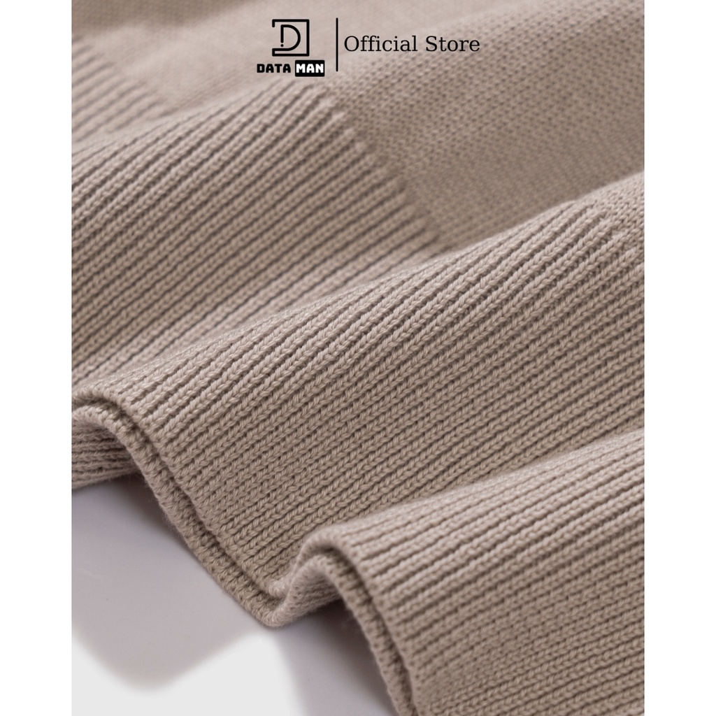 Áo Polo nam dài tay DATAMAN dệt kim, phong cách Hàn Quốc vải cotton chải kĩ mềm mịn, không bai xù, bo tay bo gấu | BigBuy360 - bigbuy360.vn