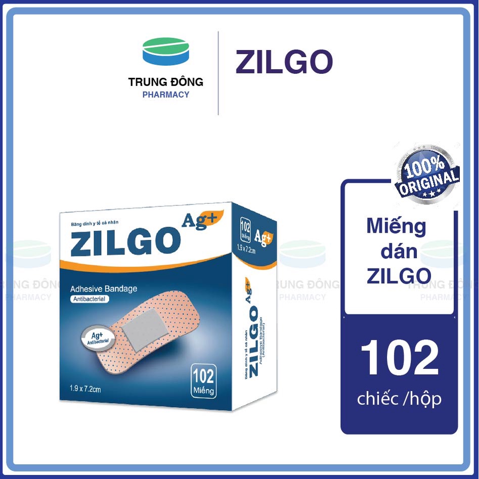 Băng Cá Nhân Zilgo Hộp 102 Miếng Bản Nhỏ - Trung Đông Pharmacy