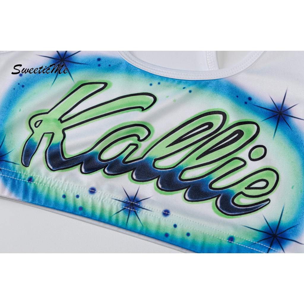 Áo Hai Dây Cổ Vuông In Chữ Mới Mẻ Dành Cho Nữ