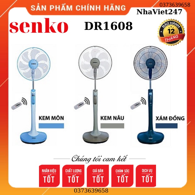 Quạt cây đứng Senko-DR1608-có điều khiển từ xa-65W-7 cánh-quạt đẹp,bền,chạy êm giá rẻ,chính hãng-bảo hành 12 tháng