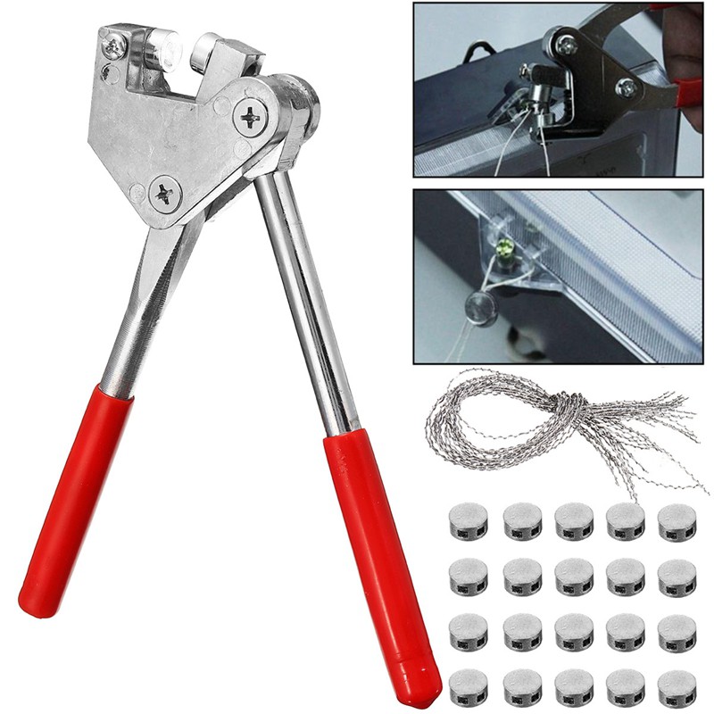 Set kìm 20 dây niêm phong 20 hạt gắn CNZG chống thấm nước chống trộm 10x5mm tiện lợi