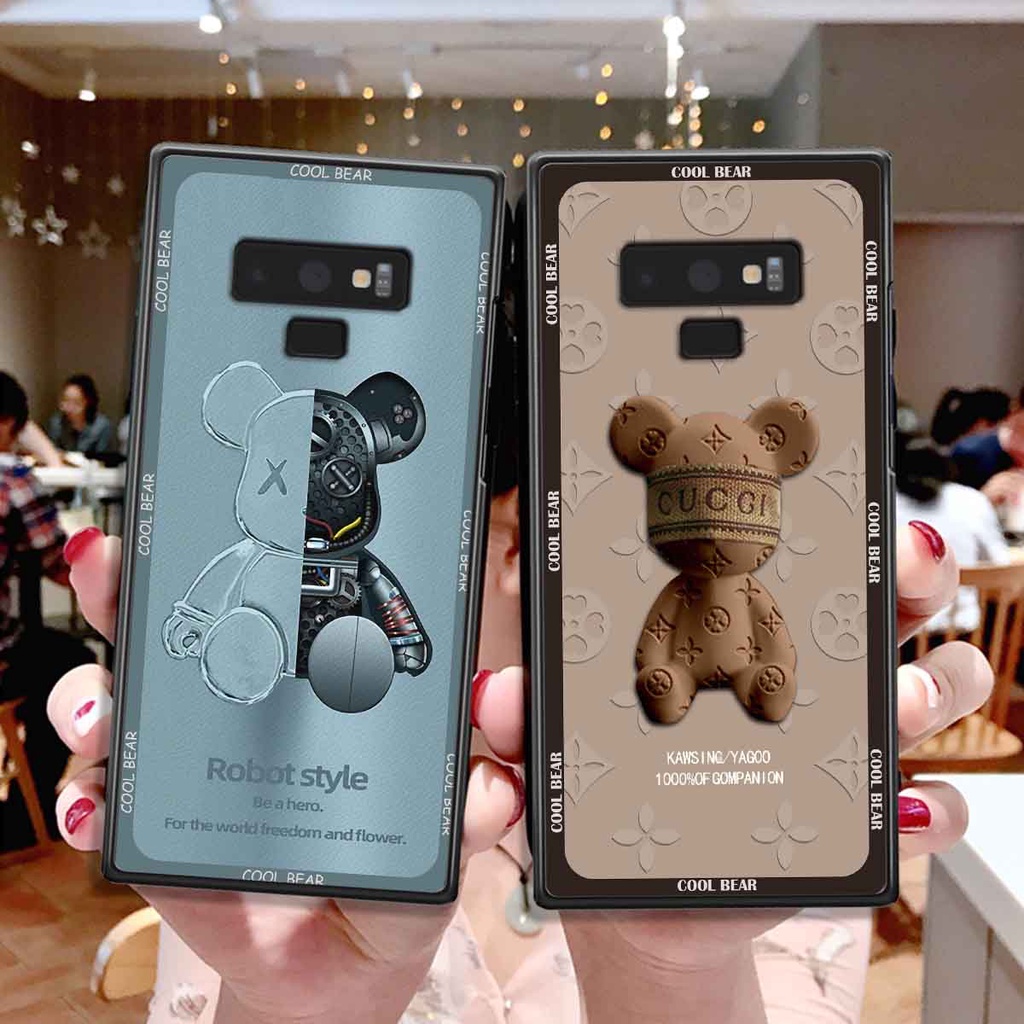 Ốp Samsung Note 9 bear brick, gấu đáng yêu, dễ thương