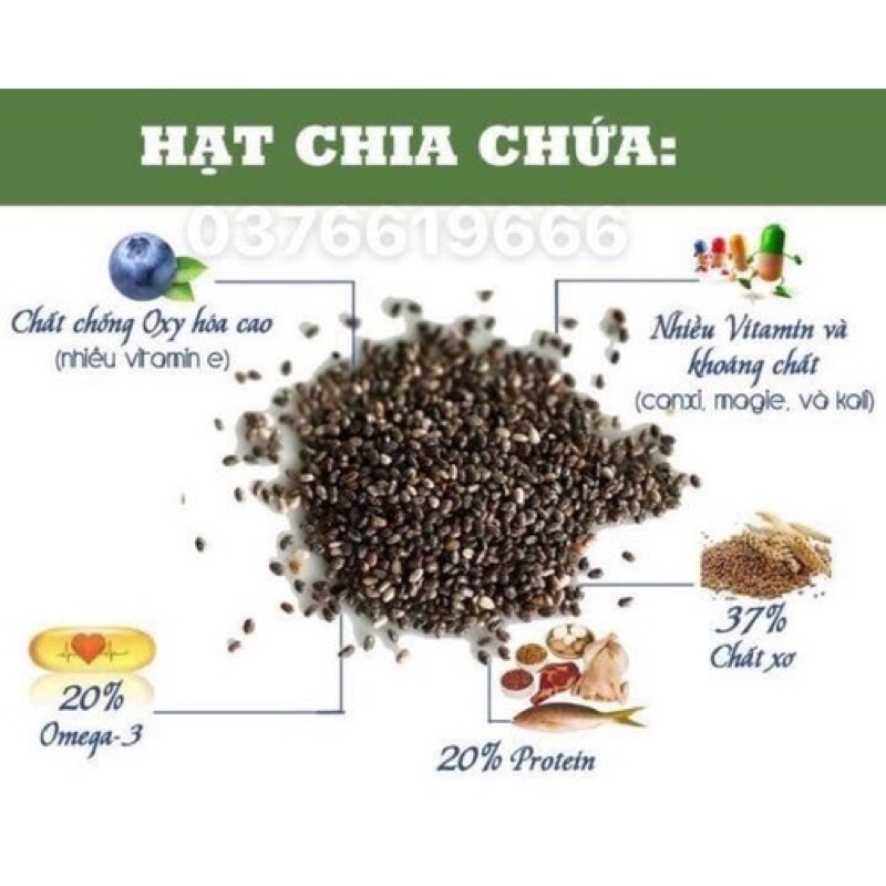 Hạt chia úc giảm cân 500g đen chính hãng