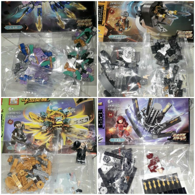 Lắp ráp 1 hộp Chiến Thần kiếm 90103 có trên 100 chi tiết