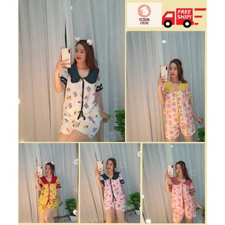 Đồ bộ pijama tơ đũi xốp tiểu thư mặc nhà - form đùi 40-60kg