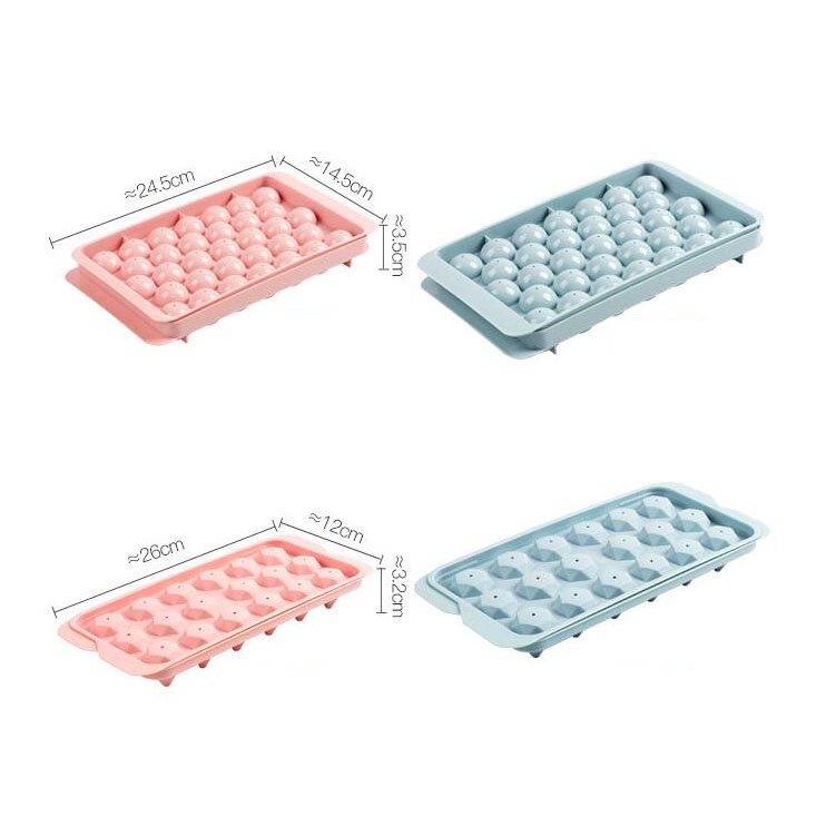 Khuôn Silicone Cấp Thực Phẩm Làm Đá Hình Cầu Nhỏ Có Nắp Đậy