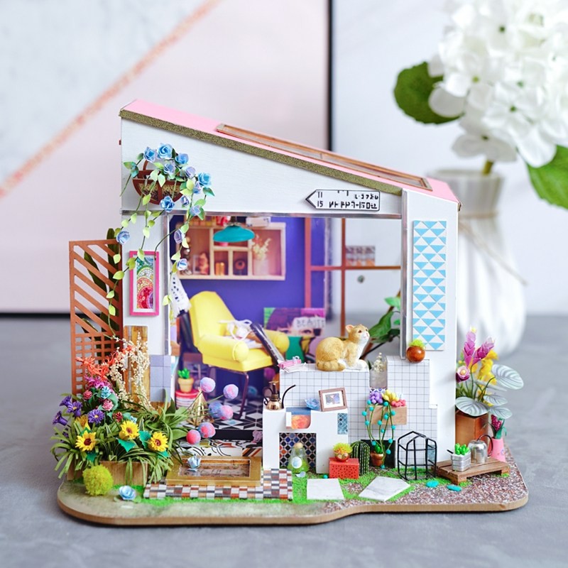 Mô hình nhà DIY Doll House Robotime Lily's Porch DG11 Kèm Bộ dụng cụ và Keo dán