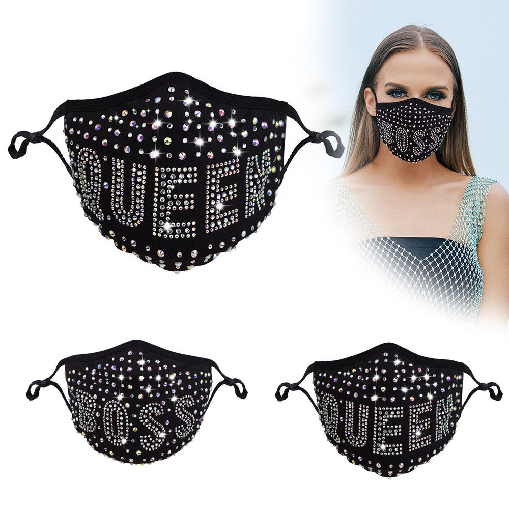Khẩu trang bảo vệ miệng thoáng khí đính đá lấp lánh thời trang cho nữ