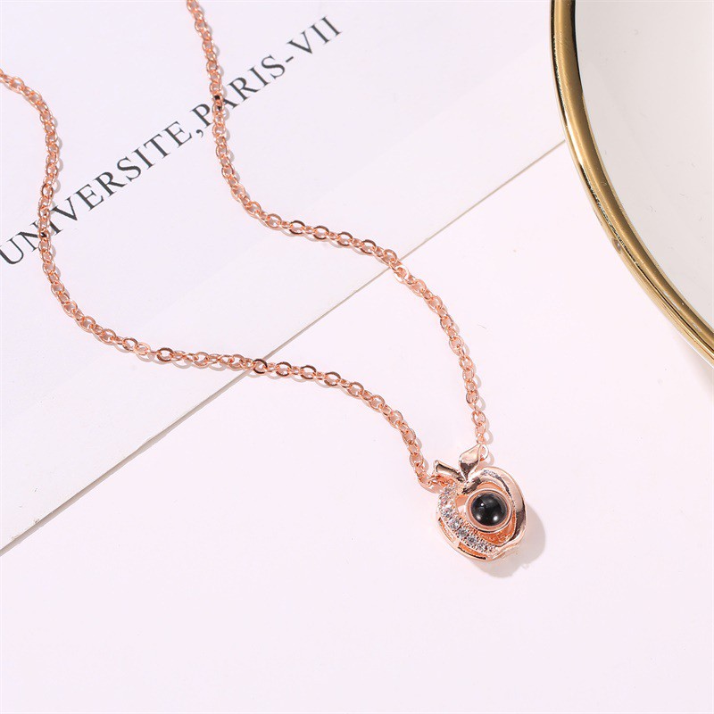 I love you necklace Apple projection clavicle chain TIKTOK the same jewelry