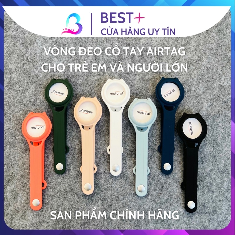 Vòng đeo tay cho Apple AirTag hãng Mutural bằng silicon chất lượng cao siêu đẹp, chống thất lạc người già, trẻ em