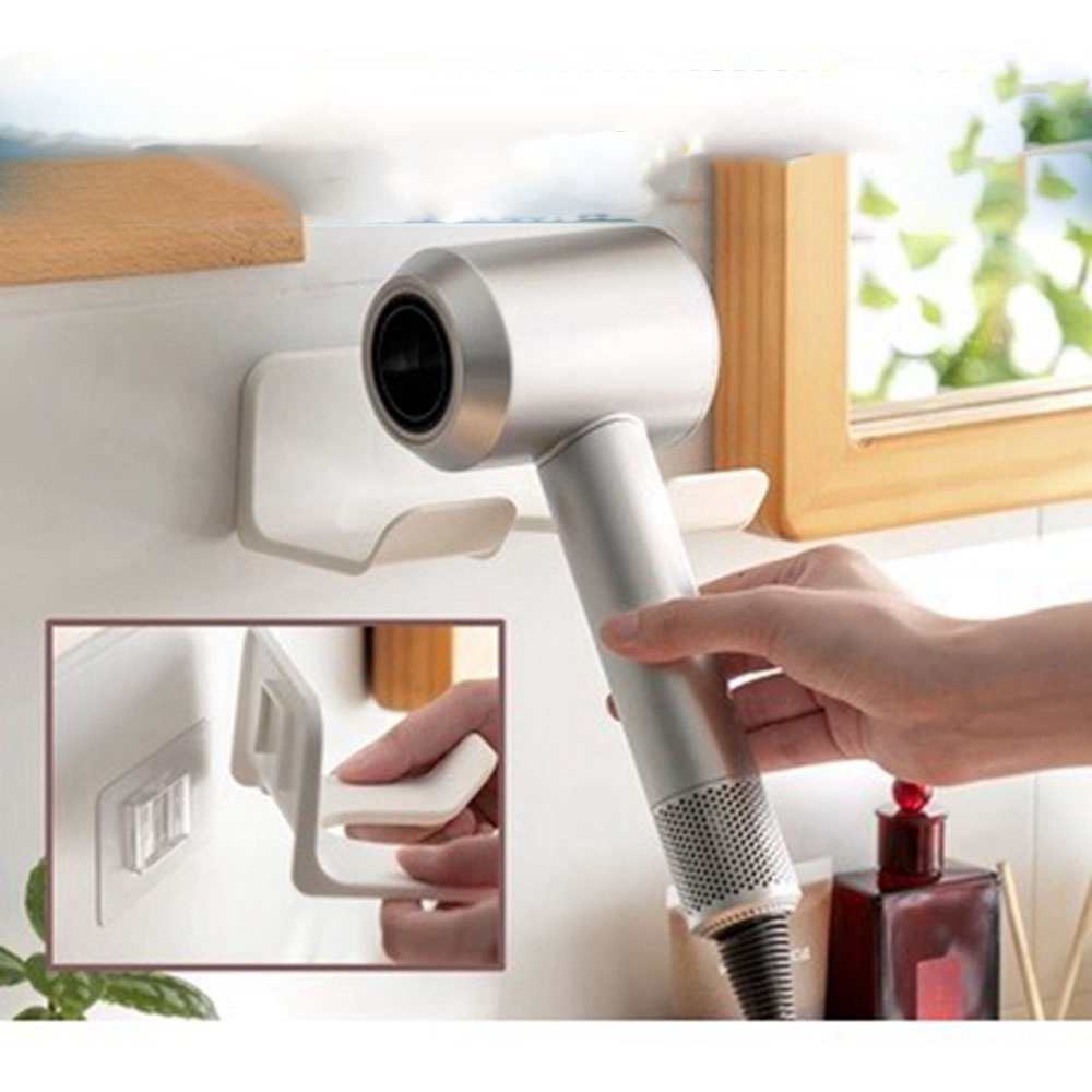 Giá Đựng Máy Sấy Tóc Đa Năng Dán Tường Không Cần Đục Lỗ Tiện Dụng Cho Nhà Tắm