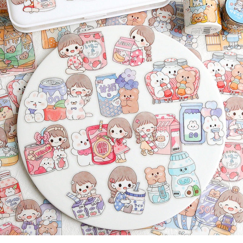 ⭐ iLado ⭐【1 PC】 PET Không Thấm Nước Nhãn Hình Dán Cute Sticker Dễ Thương Sticker Trang Trí Sổ Hình Dán Sticker Hiểm Bộ Sticker Trang Trí Sổ Dán Sổ Lưu Trữ Sticker Tập Vở Sổ Nhãn Dán Sổ Chiết Lưu Trữ