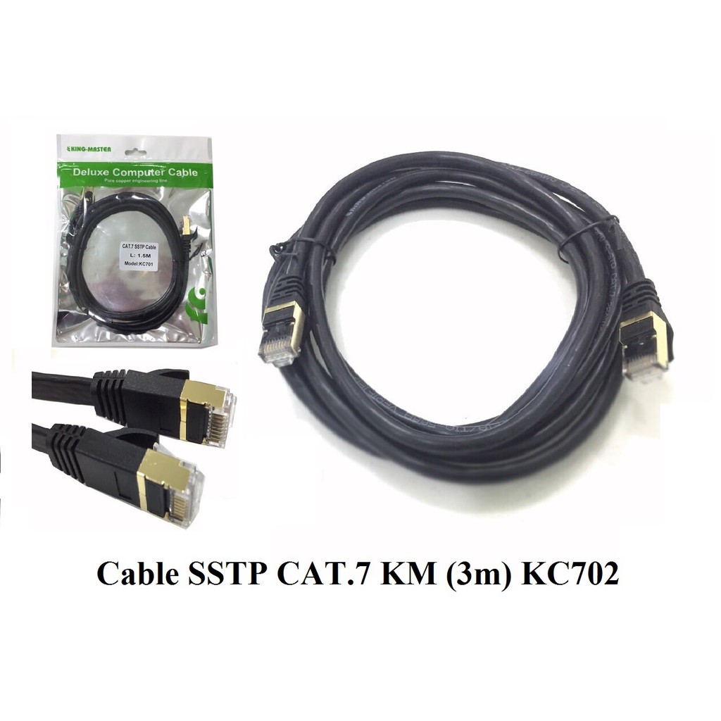 Cáp Mạng Lan Cat 7 Kingmaster 1,5m 3m 5m 10m 15m. Bấm sẵn 2 đầu. Vi Tính Quốc Duy