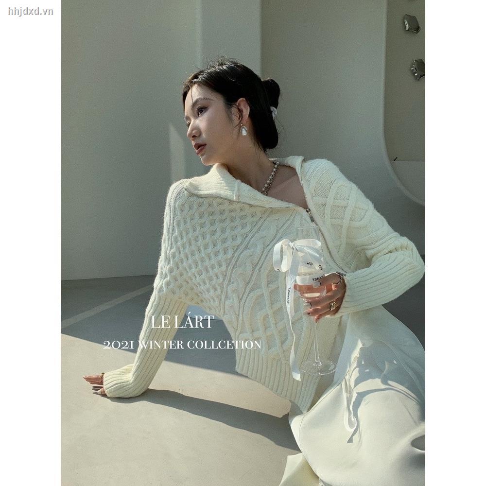 Áo sweater dệt kim có khóa kéo phong cách thời trang thu đông LELART2021 30 | BigBuy360 - bigbuy360.vn