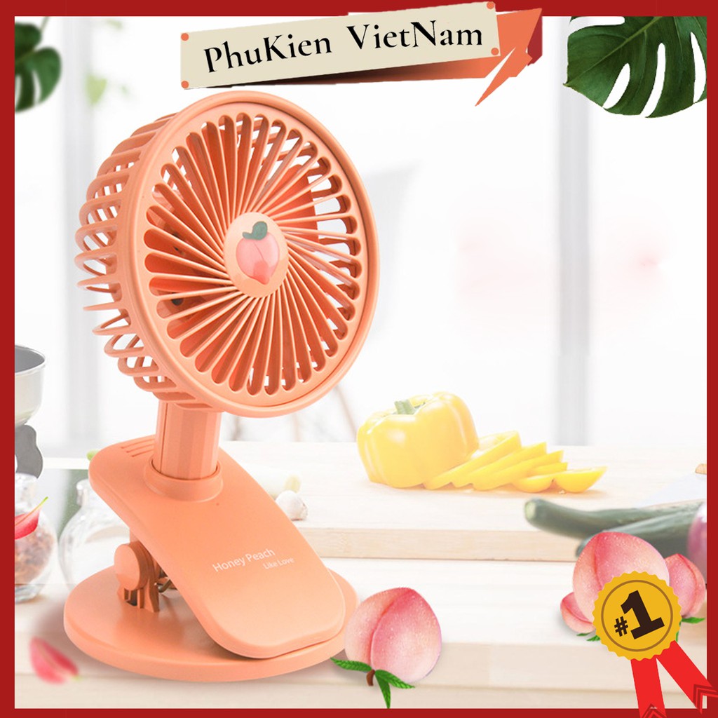 Quạt kẹp xe đẩn em bé, kẹp bàn tiện dụng siêu mát