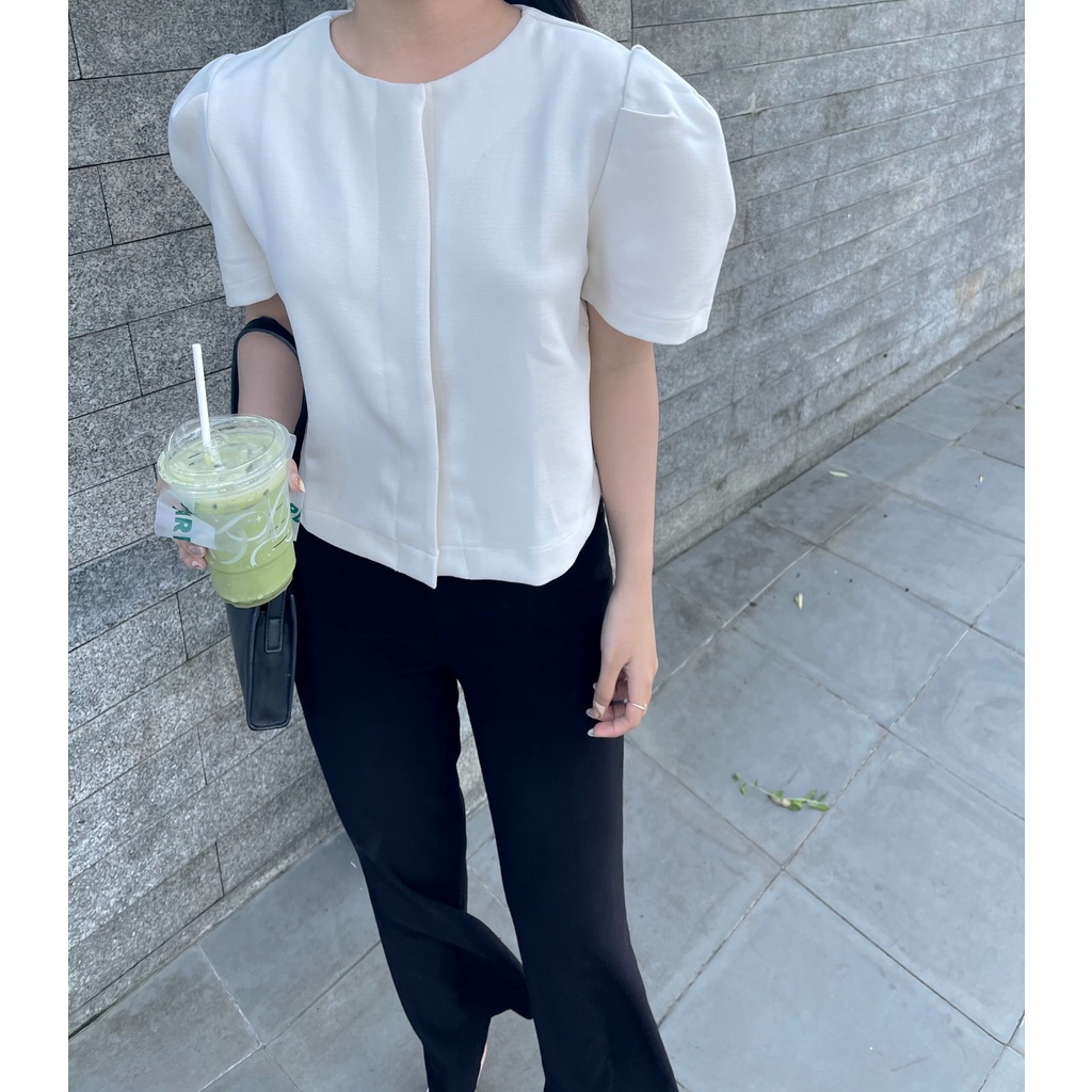 Áo tay phồng nút bấm Freesize