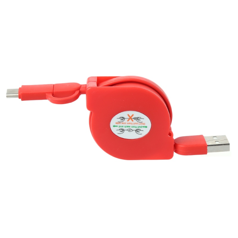 Dây Cáp Sạc Micro USB + Type C 2 Trong 1 Rút Được Tiện Dụng Cho Điện Thoại Android
