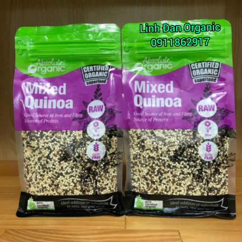 [MỚI] Hạt Diêm Mạch Ba Màu Úc Absolute Organic Mixed Quinoa 400g date 2023